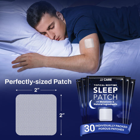 JJ CARE Sleep Patches 30 PCS, Sleep Aids for Adults Extra Strength, Natural and Toxin-Free Sleep Patch, Melatonin Patch for Daily Use, Melatonin Natural Patch for Sleep Support
